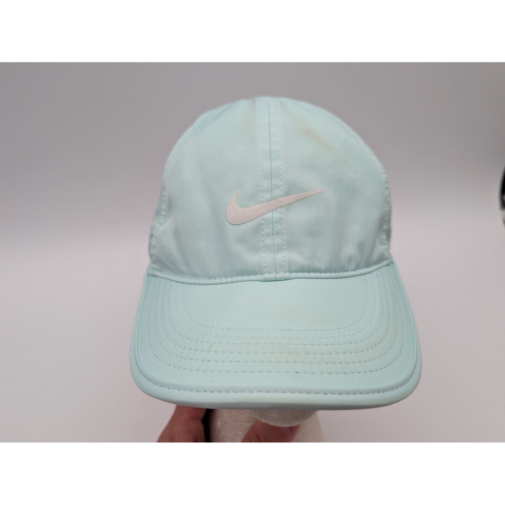 Nike Dri-FIT Adjustable Hat Light Blue Swoosh Mesh Vented Running Cap